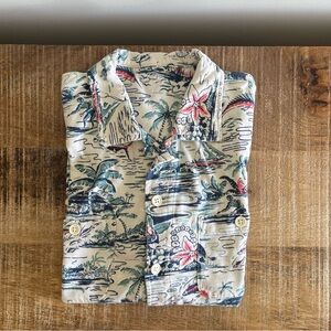Mens J.Crew Hawaiian Print Camp Shirt M